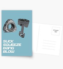 Mazda RX7 Rotary Piston Suck Squeeze Bang Blow Postcards