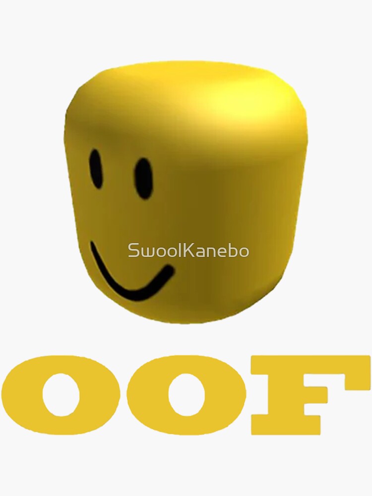 Roblox Noob OOF Red And White - Roblox Noob Oof - Sticker