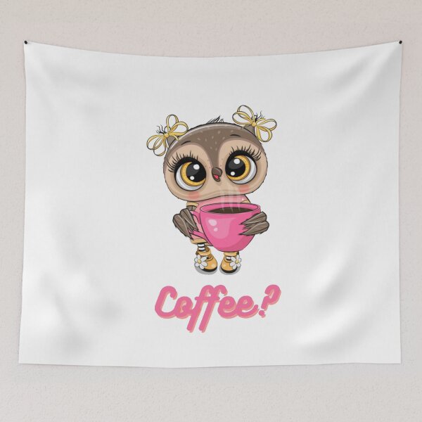 Item preview, Coffee Owl Cute Baby Girl Morning Breakfast Cup Drink Pink Design designed and sold by TheGreekGuy.