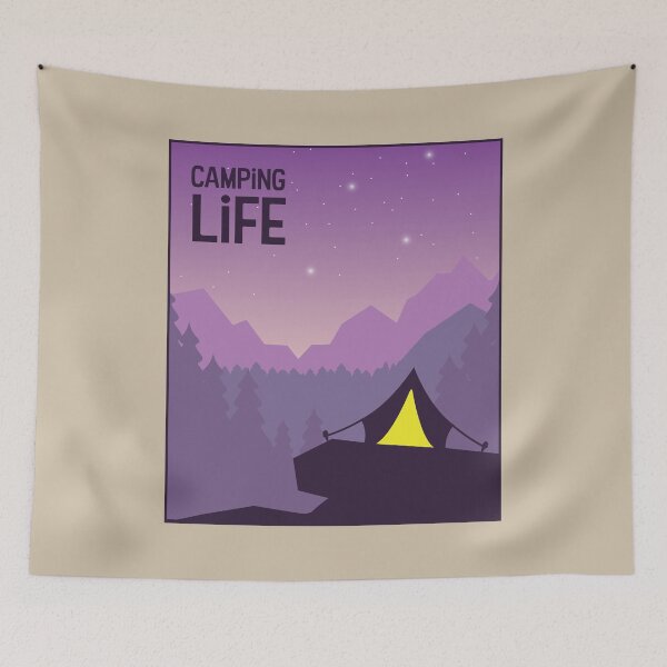 Item preview, Tent in the Purple Mountains - Camping Life designed and sold by pixelinga.