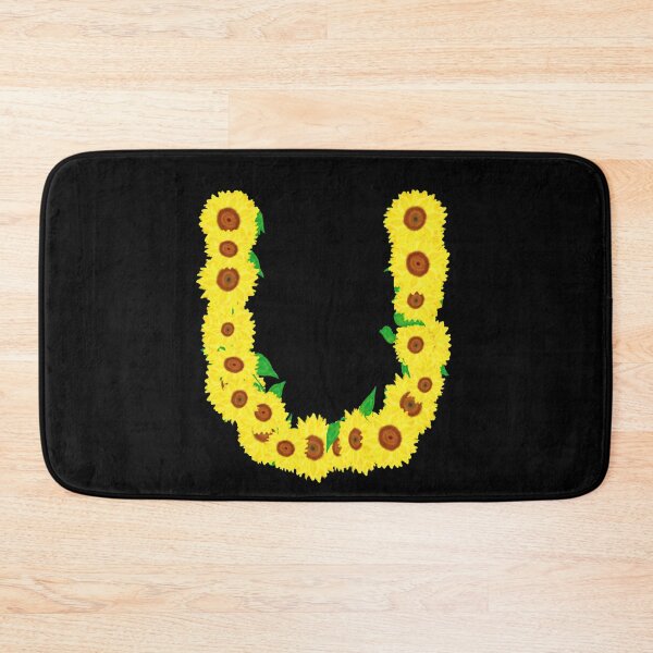 Item preview, Sunflowers Initial Letter U (Black Background) designed and sold by ArtByLM.