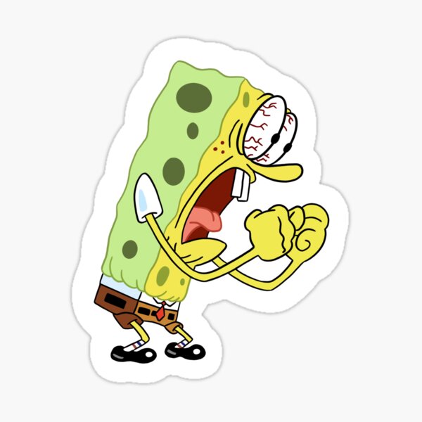 Sad Spongebob Sticker for iOS & Android