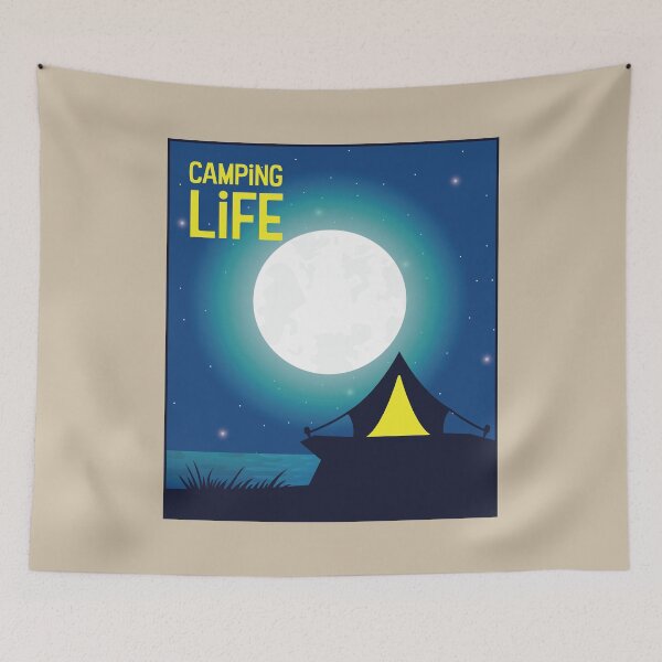 Item preview, Tent and the Moon - Camping Life designed and sold by pixelinga.