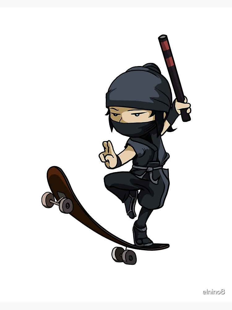 Ninja art Skate It Easy Skateboarding print, Anime, Cute, Room Décor,  Playroom Décor, Nursery Décor, Printable Instant Download Art – Grey — Roy  Fire