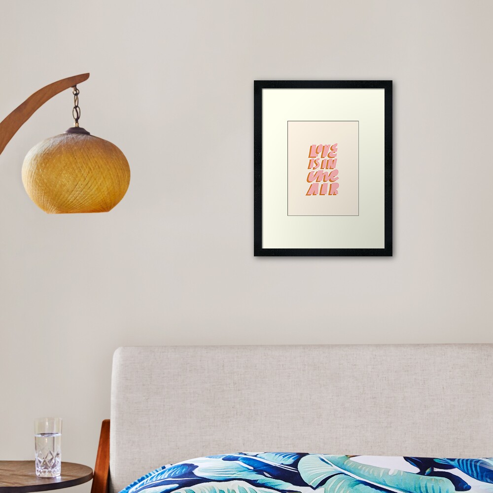 Love Is In The Air lettering Framed Art Print