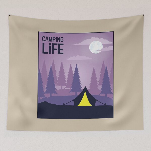 Item preview, Tent in the Pink Forest - Camping Life designed and sold by pixelinga.