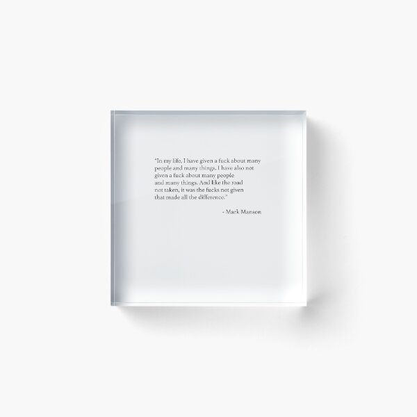 The Subtle Art of Not Giving a F*ck Acrylic Block