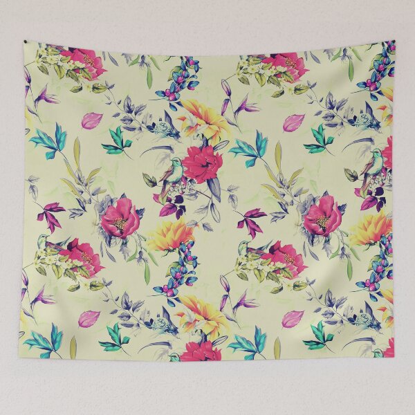 Item preview,  Sunflower, pomegranate, rose, poppy with nightingale on it. designed and sold by StylePrints.