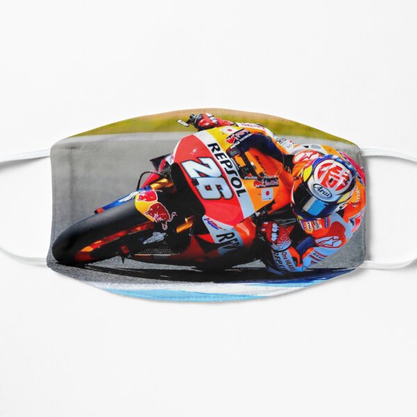 Dani Pedrosa se arrodilla Mascarilla plana