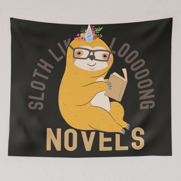Item preview, cute bookworm sloth unicorn reading novels shirt   designed and sold by rangrafx.
