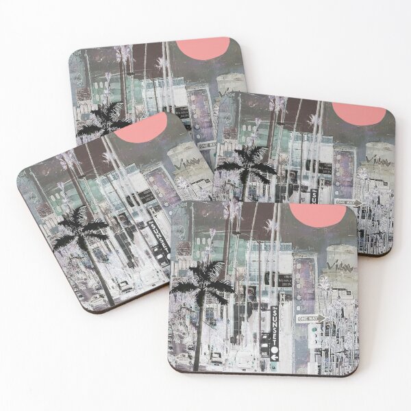 Item preview, Los Angeles Urban Pop Art Sunset Blvd California Modern Art Palmtree Funky City LA Shabby designed and sold by ExquisiteShots.
