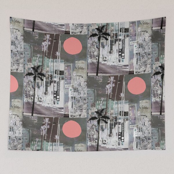 Item preview, Los Angeles Urban Pop Art Sunset Blvd California Modern Art Palmtree Funky City LA Shabby designed and sold by ExquisiteShots.