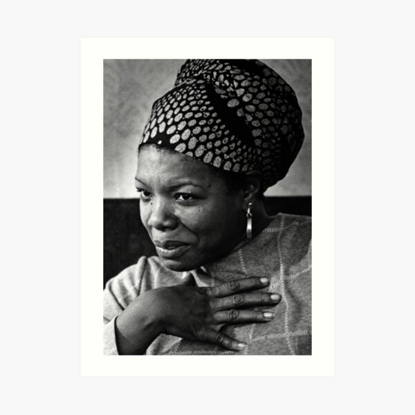 Maya Angelou black & white portrait Art Print