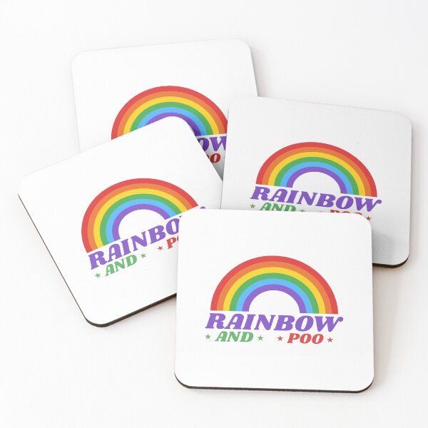 Item preview, Rainbow and Poo fun colorful saying design meme sticker designed and sold by Shirtilike.