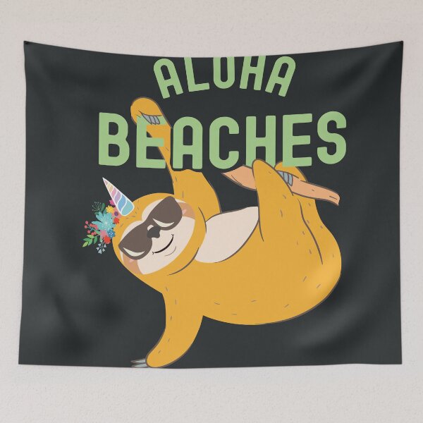 Item preview, cute aloha beaches greetings sloth unicorn fun ocean shirt   designed and sold by rangrafx.