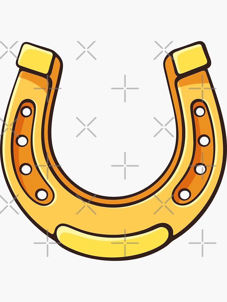 golden-horseshoe-for-good-luck-sticker-for-sale-by-pisarovsky-redbubble