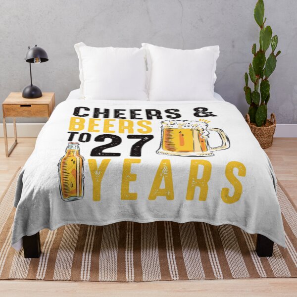 Item preview, 27th Birthday Gifts Drinking Shirt for Men or Women - Cheers and Beers designed and sold by Orange Pieces.
