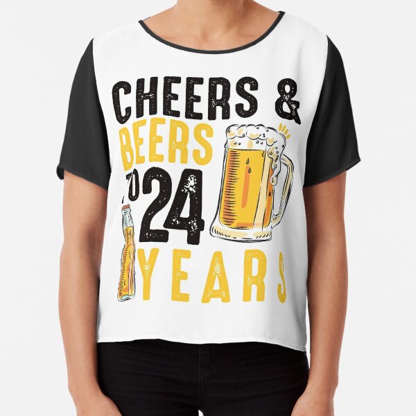 43rd Birthday Gifts Drinking Shirt for Men or Women - Cheers and Beers Art  Print by OrangePieces