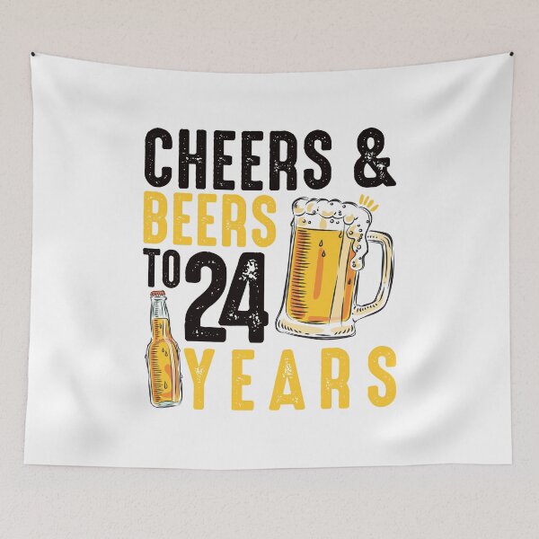 Item preview, 24th Birthday Gifts Drinking Shirt for Men or Women - Cheers and Beers designed and sold by Orange Pieces.