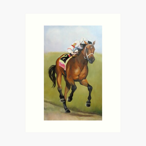 Aperçu de l'œuvre Cheval de course Big Brown créée et vendue par Charlotte Yealey.
