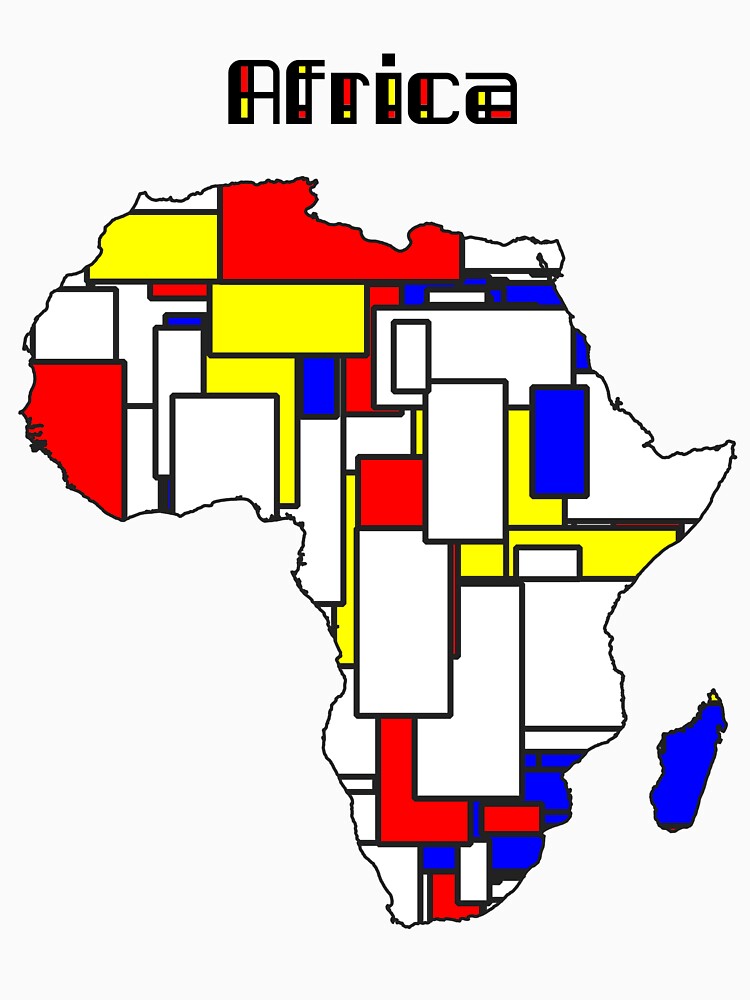 Map of Africa in Mondrian Style by jvdkwast