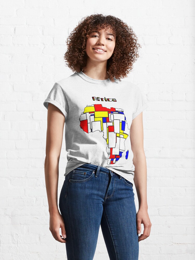 Alternate view of Map of Africa in Mondrian Style Classic T-Shirt