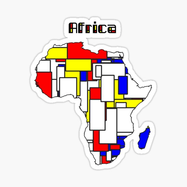 Map of Africa in Mondrian Style Sticker