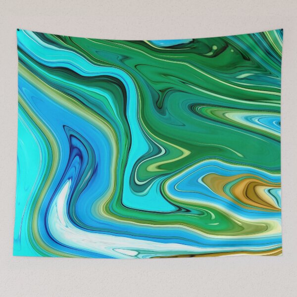 Item preview, Colorful Blue Fresh Summer  Ink Faux Marble Texture designed and sold by MysticMarble.