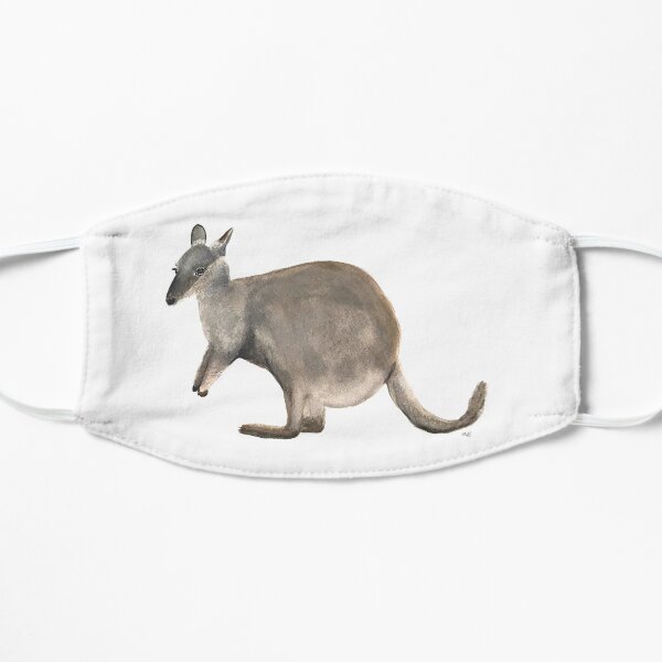Rock Wallaby watercolour painting Flat Mask