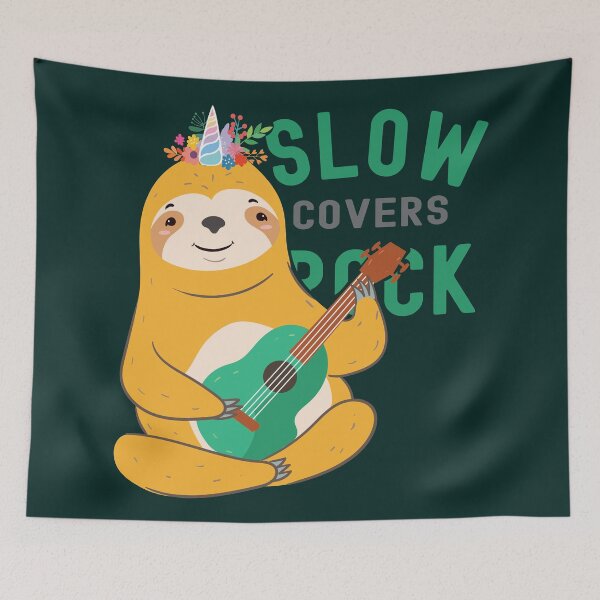 Item preview, cute slow rock sloth unicorn music cover ukelele player shirt   designed and sold by rangrafx.