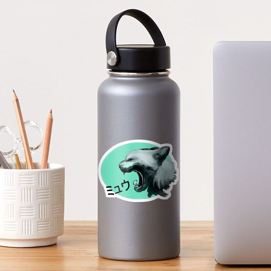 "Mew" Yawning Cat Peppermint Sticker