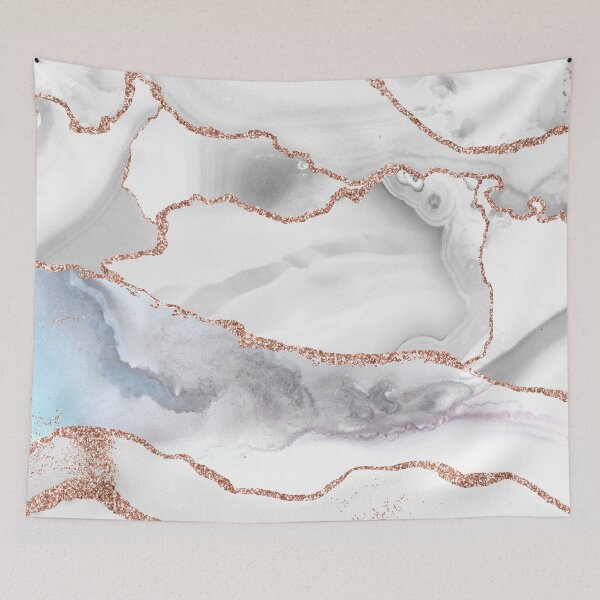 Item preview, Ice Blue And White Agate Faux Marble Landscape designed and sold by MysticMarble.