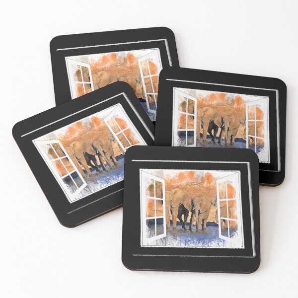 Item preview, Elephants Through My Window designed and sold by RedBubbleBoom.