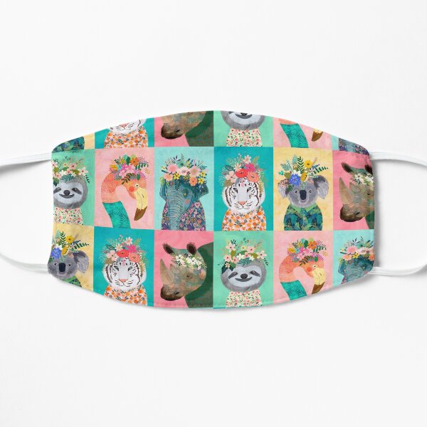 Wild Spirit Animals with Floral Crown Mask