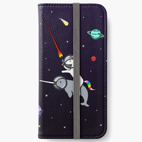 Unicorn Riding Narwhal In Space iPhone Wallet
