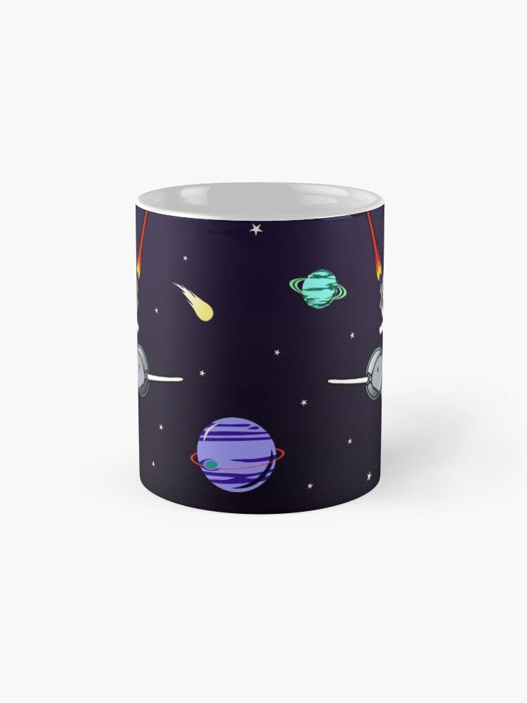 Alternate view of Unicorn Riding Narwhal In Space Mug