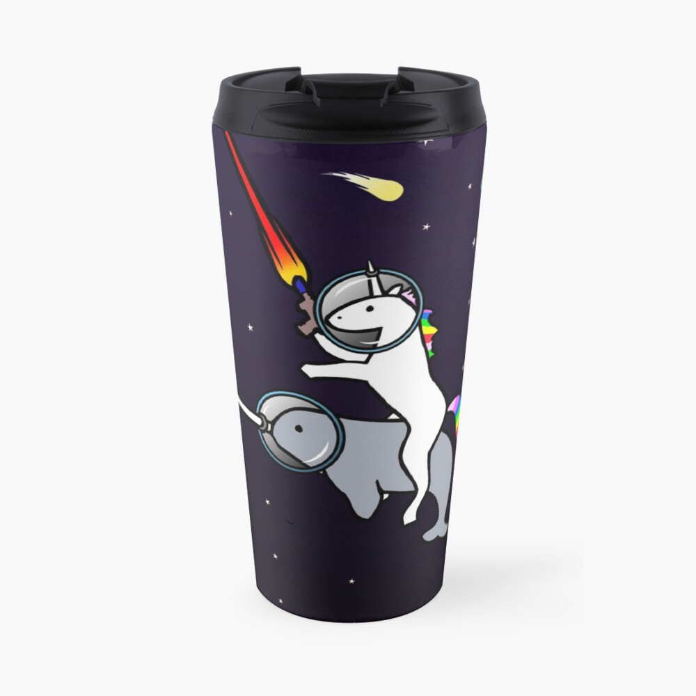 Unicorn Riding Narwhal In Space Travel Coffee Mug