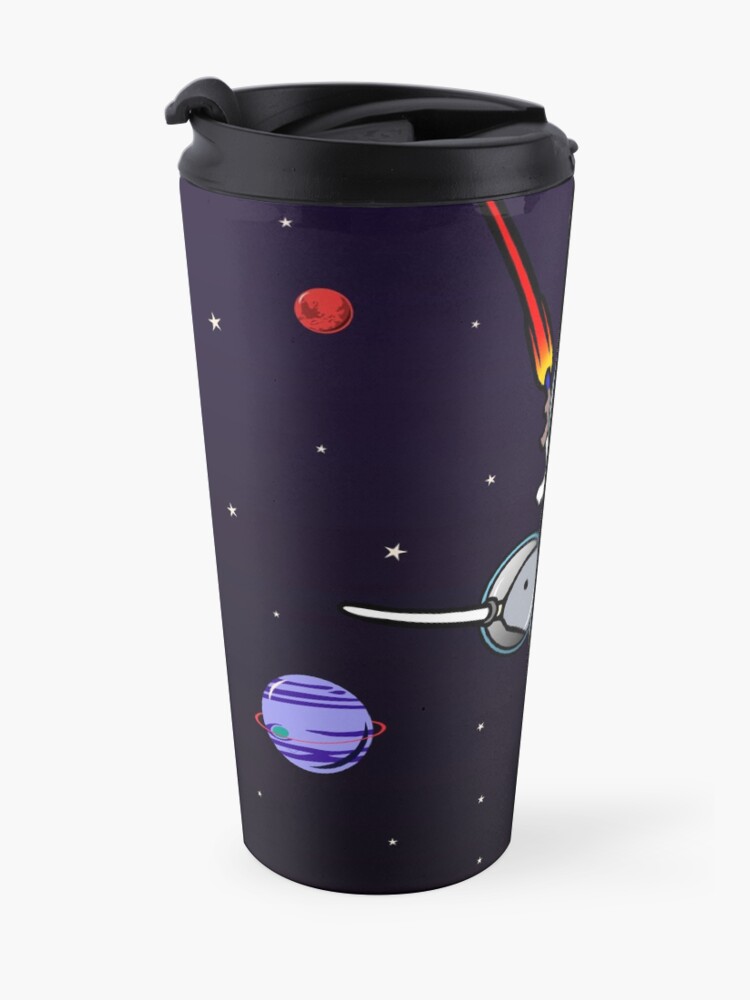 Alternate view of Unicorn Riding Narwhal In Space Travel Coffee Mug