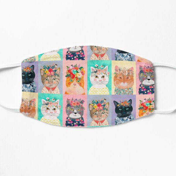 Cat Land Cute cats with flower crowns Mask
