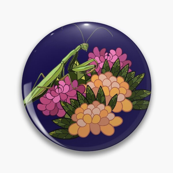 Item preview, Praying mantis resting on peony flowers designed and sold by patternsbymira.