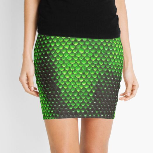 snakeskin skirt green