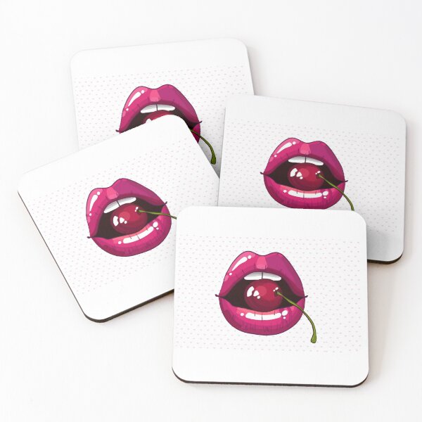 Item preview, A beautiful mouth with cherries designed and sold by TopDesignArt.