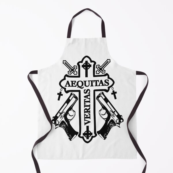 Item preview, Aequitas Veritas iconic cross and arms cult design pistol black designed and sold by Shirtilike.