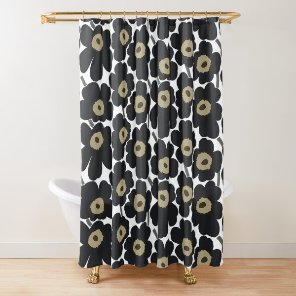 Marimekko black Floral Print Shower Curtain