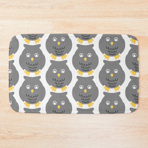 Item preview, Small gray owl with smiling eyes designed and sold by Tae Mi.