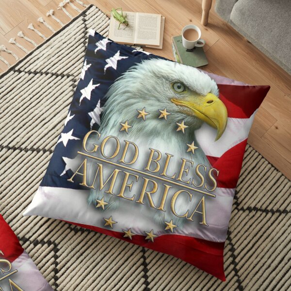 cheap pillow case and God bless America patriotic eagle cushion cover 