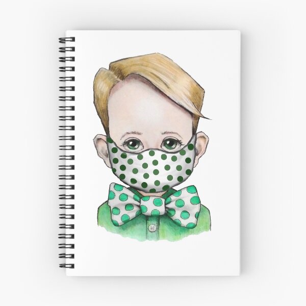 Item preview, Cute Boy Wearing Mask, Coronavirus Pandemic, Polka Dots designed and sold by JoyfulWhimsy.