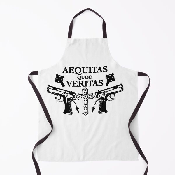 Item preview, Aequitas Quod Veritas iconic saying cross and weapon cult design designed and sold by Shirtilike.
