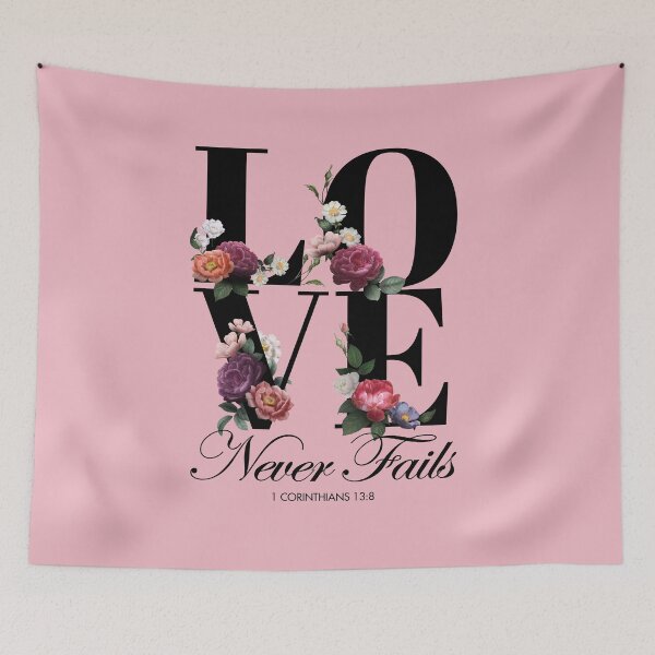 Item preview, Love Never Fails in Elegant Floral Font designed and sold by KA DESIGNS.