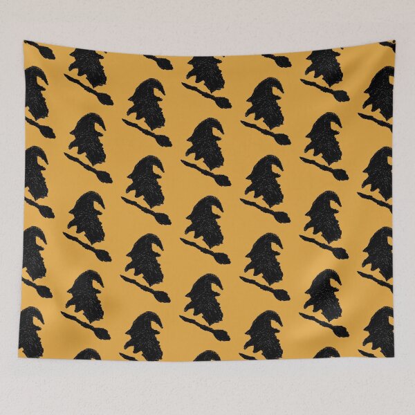 Item preview, The Evil Witch and her Broomstick Silhouette - Pumpkin Orange (Oil Pastel) designed and sold by CreativityRoams.